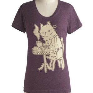Modcloth hipster cat tshirt
